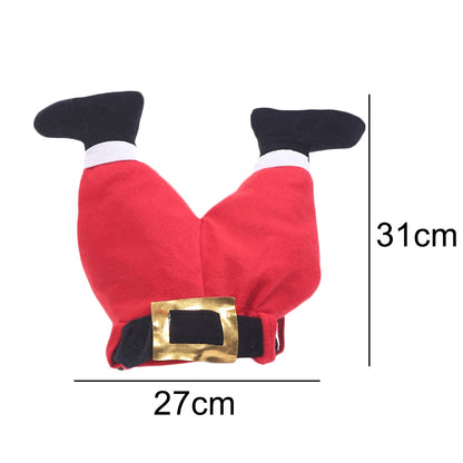ELECTROPRIME Christmas Party Santa Claus Leg Pants Plush Cap Decoration
