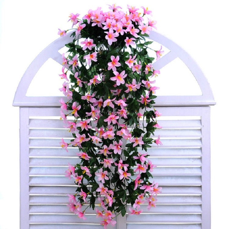 ELECTROPRIME Artificial Flower Wall Hanging Lily Flower Vine Basket Flower Party Decorations(Pink)