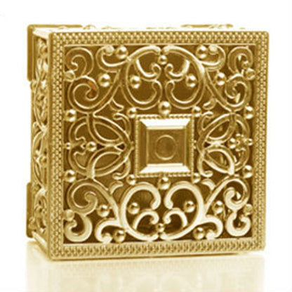 ELECTROPRIME 12 PCS Mini Candy Box Openwork Pattern Square Gift Box, Size:6x6x3.2cm(Glod)