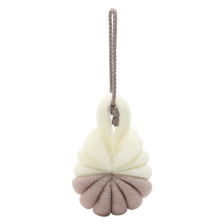 ELECTROPRIME Portable Hanging Bath Flower Ball Soft Foaming Shower Massage Ball Body Exfoliating Bath Brush(Coffee)