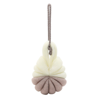 ELECTROPRIME Portable Hanging Bath Flower Ball Soft Foaming Shower Massage Ball Body Exfoliating Bath Brush(Coffee)