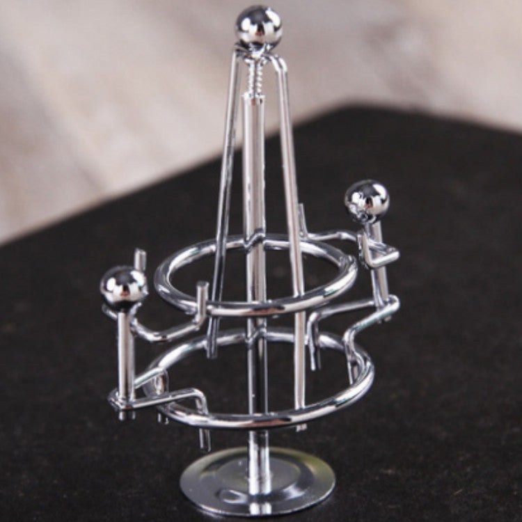 ELECTROPRIME Mini Balance Little Iron Man Decompression Ornament Tumbler Sports Metal Crafts(Cradle)