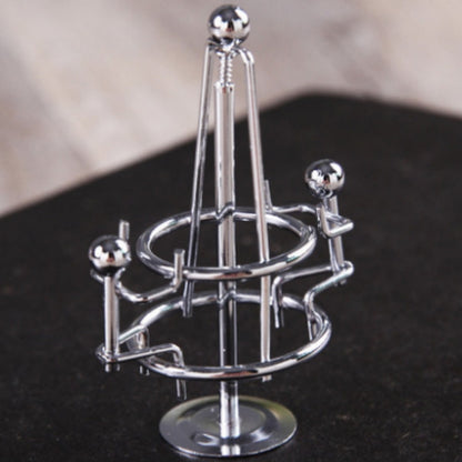 ELECTROPRIME Mini Balance Little Iron Man Decompression Ornament Tumbler Sports Metal Crafts(Cradle)