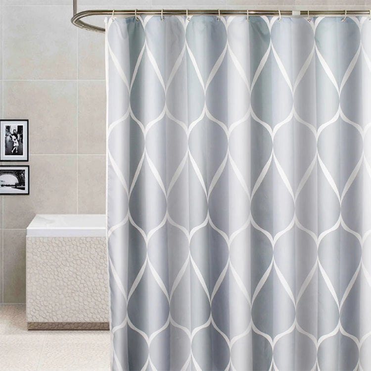 ELECTROPRIME Shower Curtain Waterproof Bathroom Geometric Light Grey Bath Curtains, Size:80x180cm