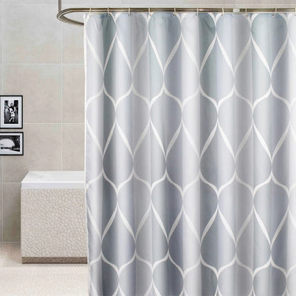 ELECTROPRIME Shower Curtain Waterproof Bathroom Geometric Light Grey Bath Curtains, Size:80x180cm