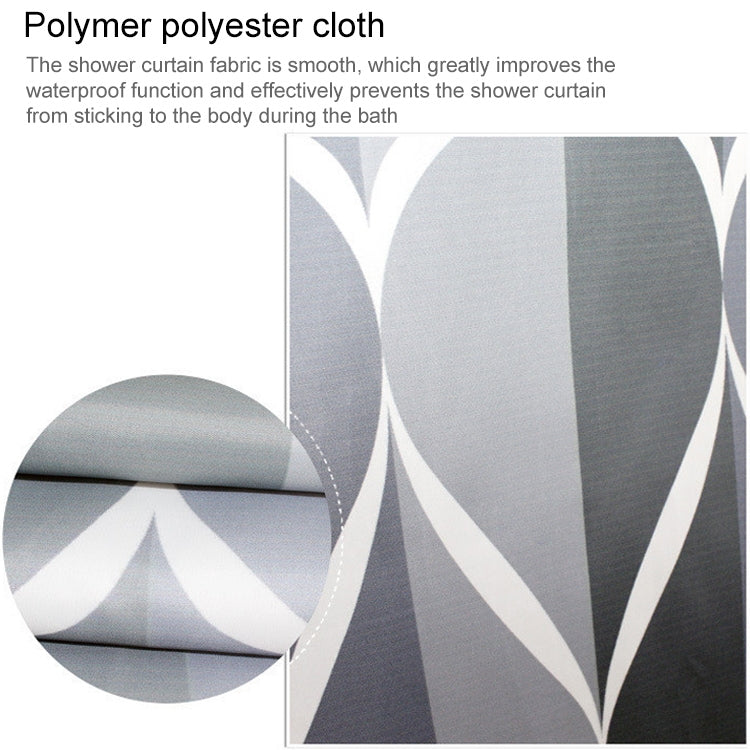 ELECTROPRIME Shower Curtain Waterproof Bathroom Geometric Light Grey Bath Curtains, Size:80x180cm