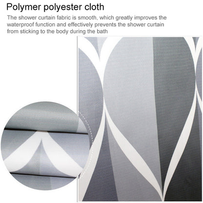 ELECTROPRIME Shower Curtain Waterproof Bathroom Geometric Light Grey Bath Curtains, Size:80x180cm