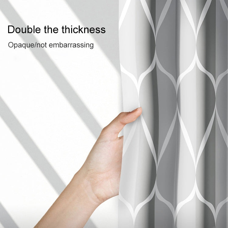 ELECTROPRIME Shower Curtain Waterproof Bathroom Geometric Light Grey Bath Curtains, Size:80x180cm