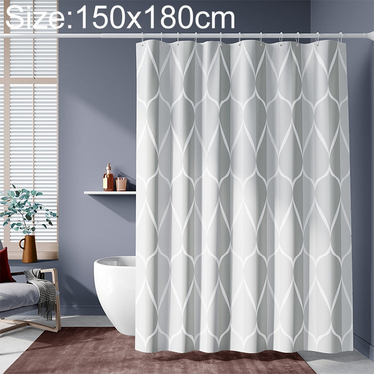 ELECTROPRIME Shower Curtain Waterproof Bathroom Geometric Light Grey Bath Curtains, Size:150x180cm