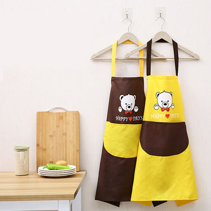 ELECTROPRIME Waterproof Polyester Apron Woman Adult Bibs Home Cooking Baking Coffee Shop Cleaning Kitchen Accessory Beauty Red