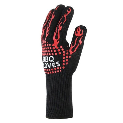 ELECTROPRIME Heat-resistant High Temperature Fire Resistance Cooking Baking Barbecue Grill Gloves Red BBQ