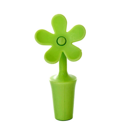 ELECTROPRIME 5 PCS Silicone Wine Stopper Flower Beer Stopper(Green)