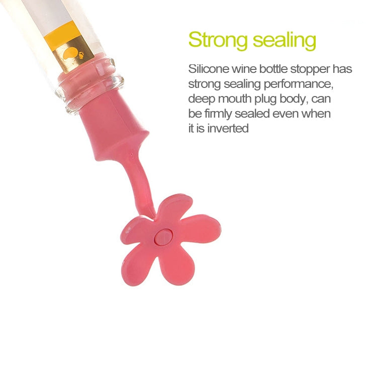 ELECTROPRIME 5 PCS Silicone Wine Stopper Flower Beer Stopper(Purple)