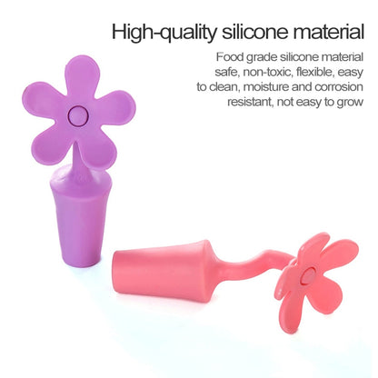 ELECTROPRIME 5 PCS Silicone Wine Stopper Flower Beer Stopper(Red)