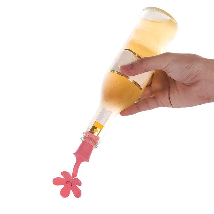 ELECTROPRIME 5 PCS Silicone Wine Stopper Flower Beer Stopper(Red)