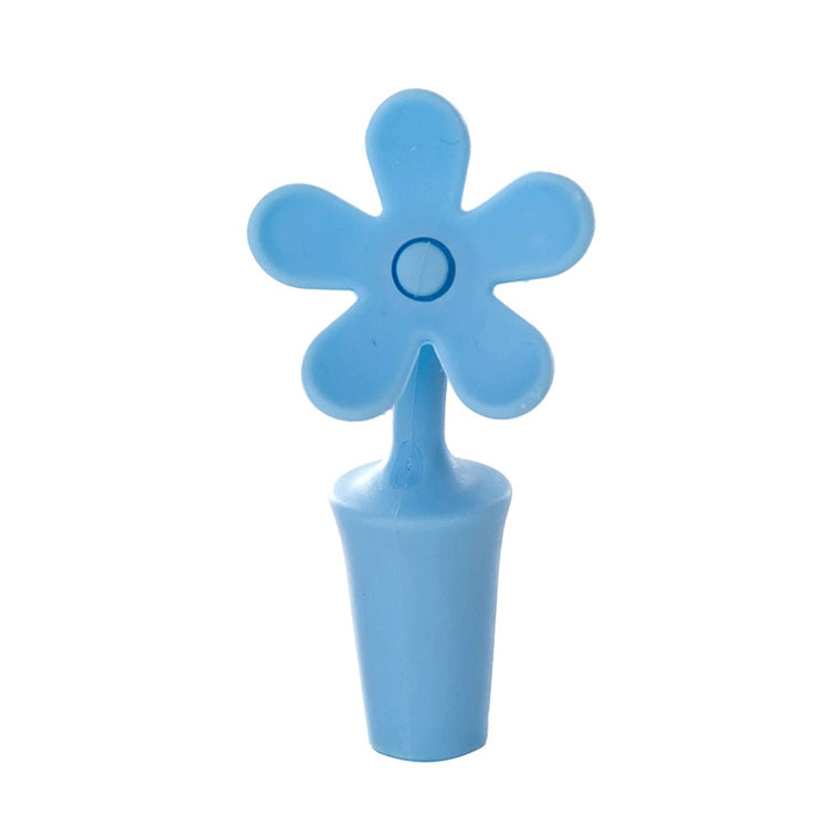 ELECTROPRIME 5 PCS Silicone Wine Stopper Flower Beer Stopper(Blue)