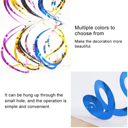 ELECTROPRIME 5 PCS 70cm PVC Spiral Ornaments Christmas Kindergarten Classroom Birthday Party Scene Layout Hanging Sequin Ornaments(Red)