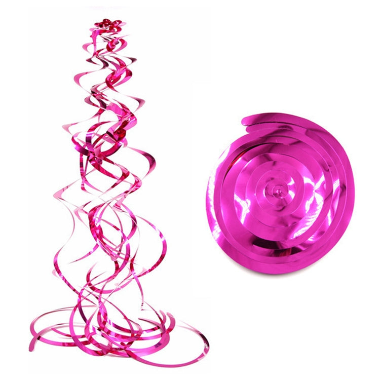 ELECTROPRIME 5 PCS 70cm PVC Spiral Ornaments Christmas Kindergarten Classroom Birthday Party Scene Layout Hanging Sequin Ornaments(Rose Red)