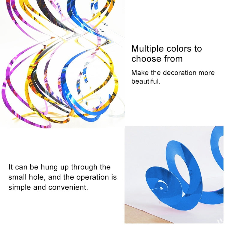 ELECTROPRIME 5 PCS 70cm PVC Spiral Ornaments Christmas Kindergarten Classroom Birthday Party Scene Layout Hanging Sequin Ornaments(Rose Red)
