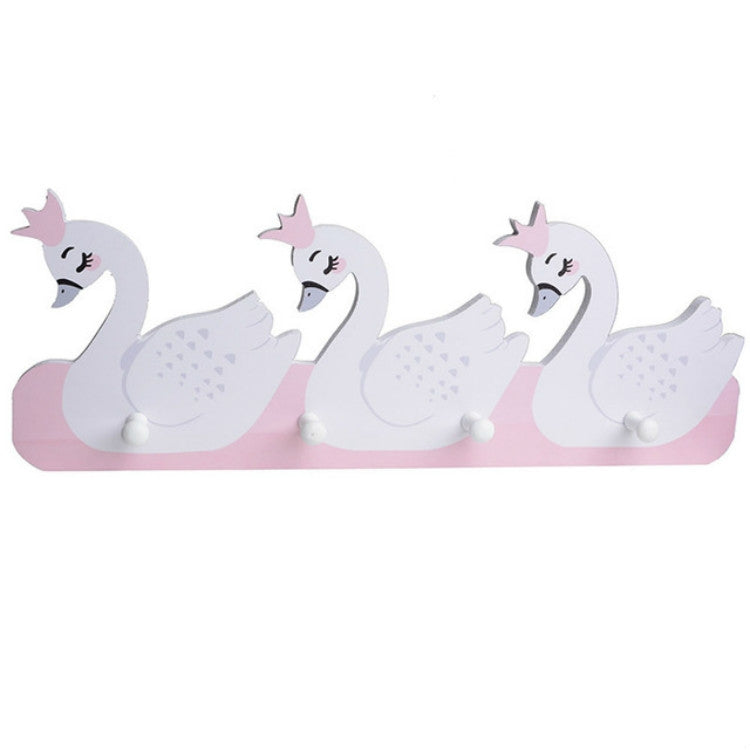 ELECTROPRIME Creative Decorative Coat Hook Cartoon Animal Hanger Free Punching Coat Hook(Swan)