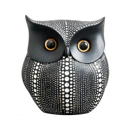 ELECTROPRIME Creative Owl Small Decoration Home Decor Crafts(Black)