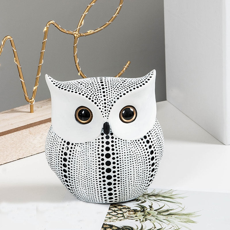 ELECTROPRIME Creative Owl Small Decoration Home Decor Crafts(White)