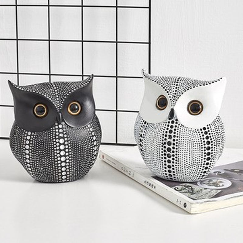 ELECTROPRIME Creative Owl Small Decoration Home Decor Crafts(White)