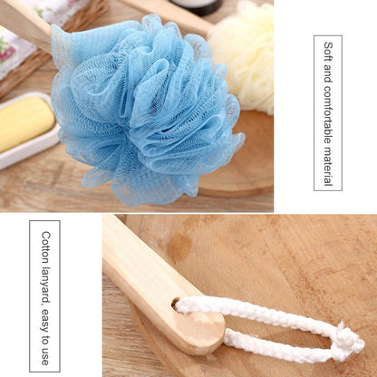 ELECTROPRIME Long Handle Hanging Soft Mesh Body Shower Brush(White)