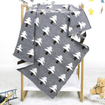 ELECTROPRIME Baby Knit Christmas Tree Hug Blanket out Shawl Cover(Grey)