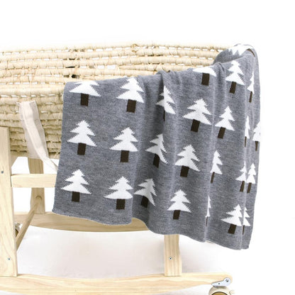 ELECTROPRIME Baby Knit Christmas Tree Hug Blanket out Shawl Cover(Grey)