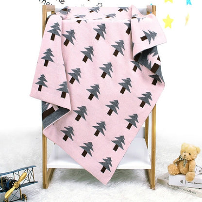 ELECTROPRIME Baby Knit Christmas Tree Hug Blanket out Shawl Cover(Pink)