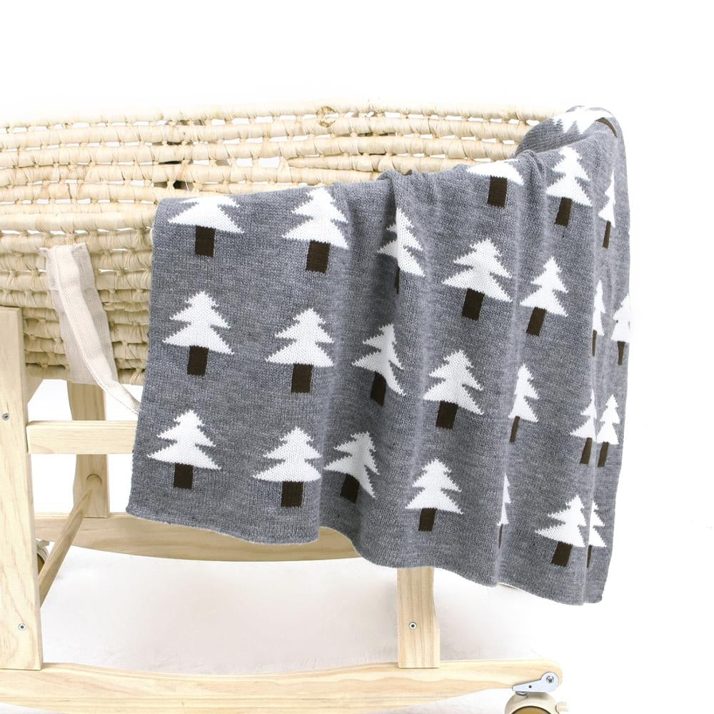 ELECTROPRIME Baby Knit Christmas Tree Hug Blanket out Shawl Cover(White)