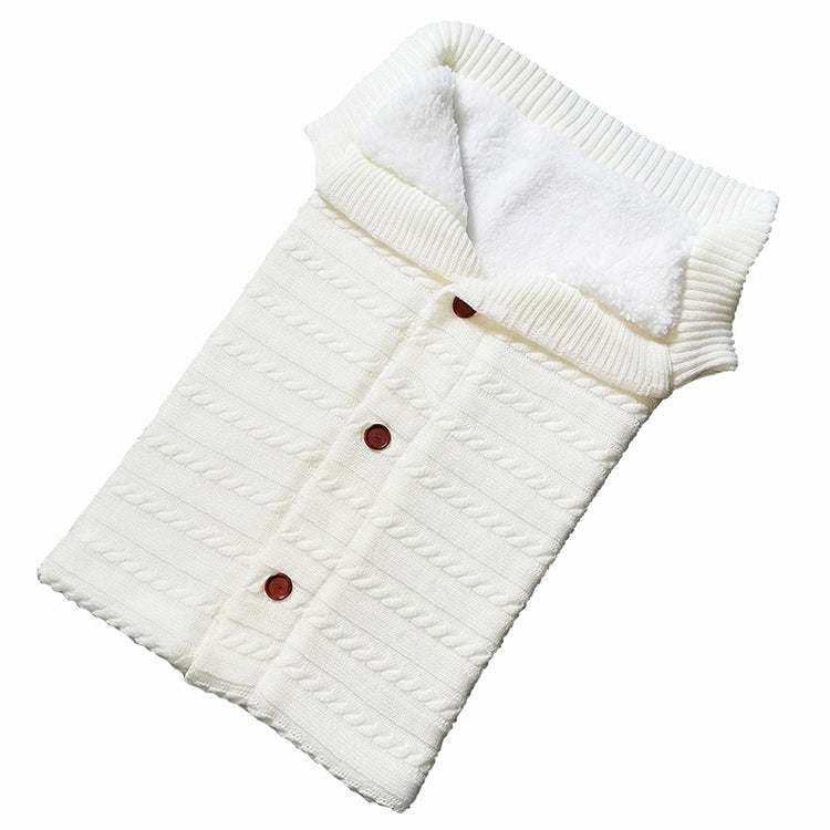 ELECTROPRIME Warm Soft Cotton Knitting Envelope Newborn Baby Sleeping Bag(White)