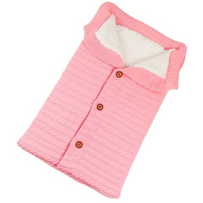 ELECTROPRIME Warm Soft Cotton Knitting Envelope Newborn Baby Sleeping Bag(Pink)