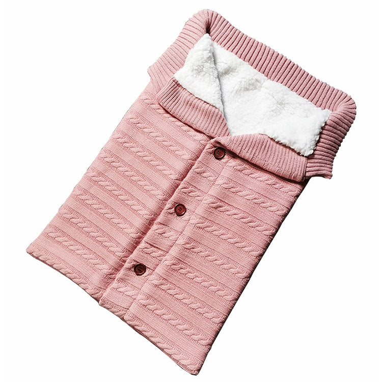 ELECTROPRIME Warm Soft Cotton Knitting Envelope Newborn Baby Sleeping Bag(Light Pink)