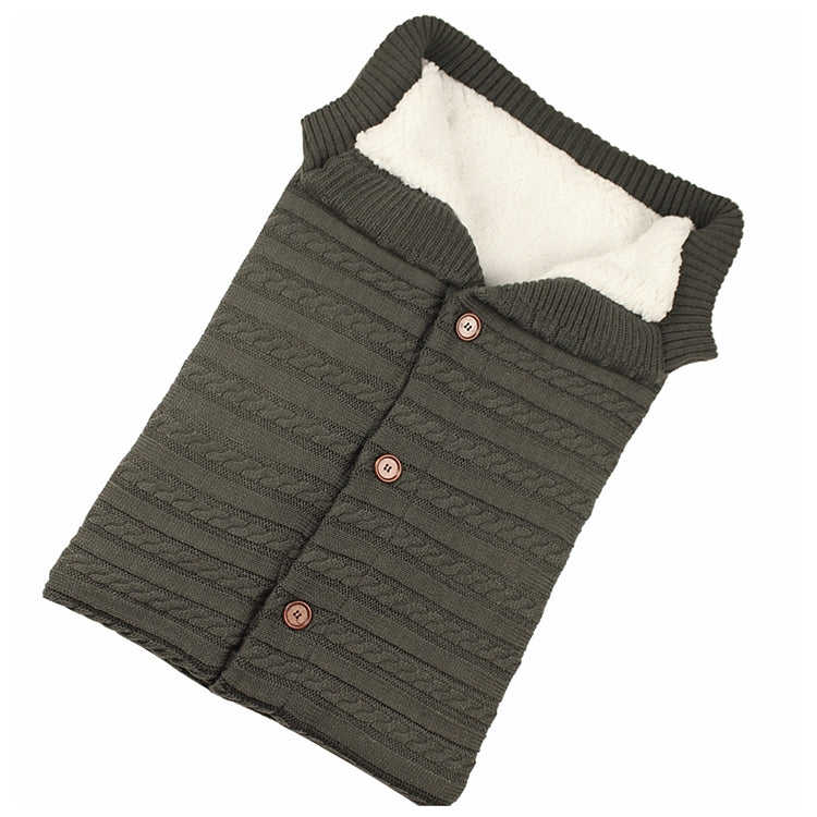 ELECTROPRIME Warm Soft Cotton Knitting Envelope Newborn Baby Sleeping Bag(Dark Grey)