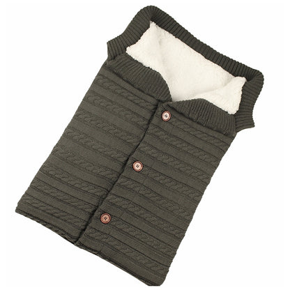 ELECTROPRIME Warm Soft Cotton Knitting Envelope Newborn Baby Sleeping Bag(Dark Grey)
