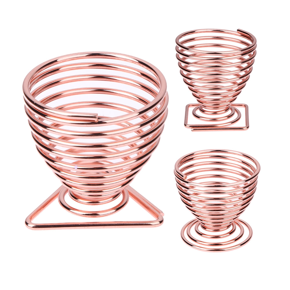 ELECTROPRIME 5PCS Gourd Water Drop Make-up Egg Puff Tray Storage Rack Sponge Egg Metal Holder(Rose gold)