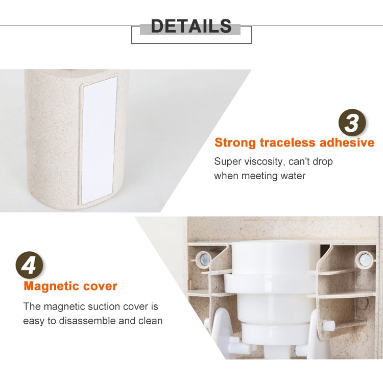 ELECTROPRIME ECOCO Wheat Straw Wall-mounted Seamless Stickers Lazy Automatic Toothpaste