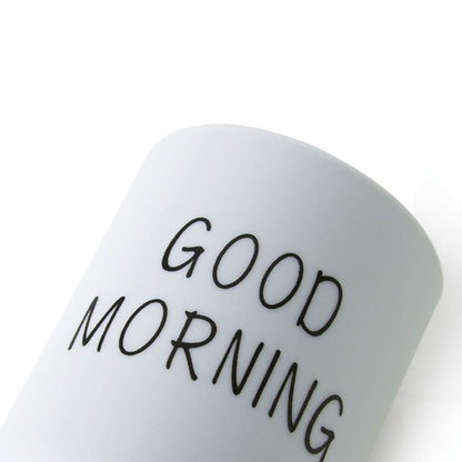 ELECTROPRIME Simple Cute Brushing Cup Couple Plastic Mouthwash Cup, Pattern:Word(White)
