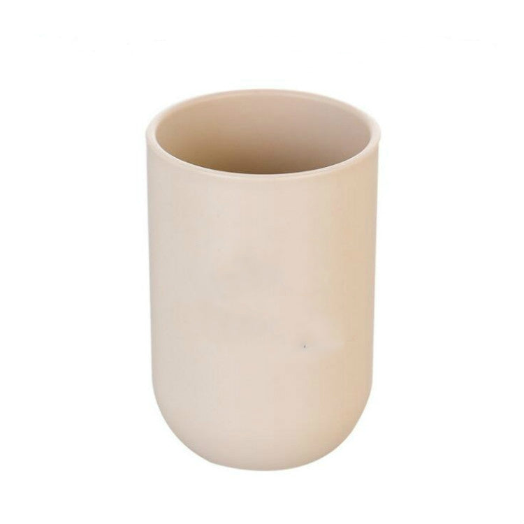 ELECTROPRIME Simple Cute Brushing Cup Couple Plastic Mouthwash Cup, Pattern:Pure Color(Light khaki)