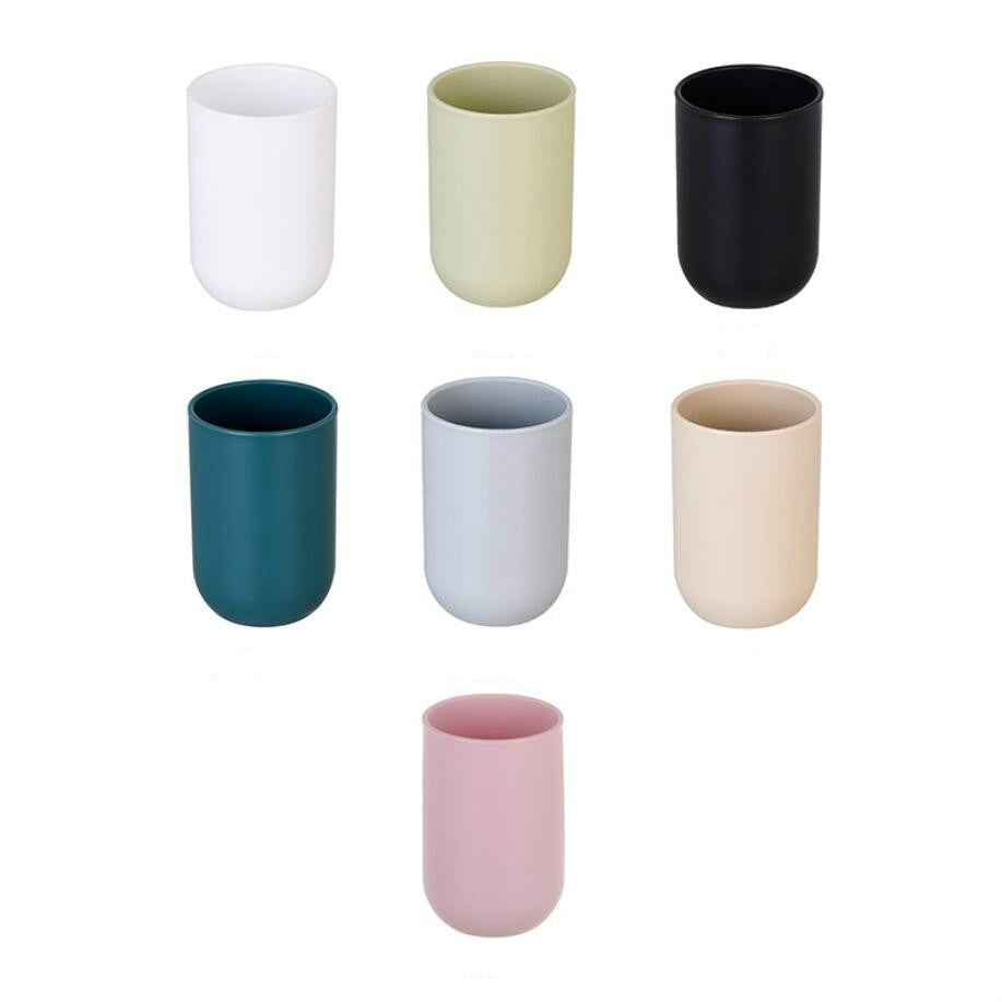 ELECTROPRIME Simple Cute Brushing Cup Couple Plastic Mouthwash Cup, Pattern:Pure Color(Light khaki)