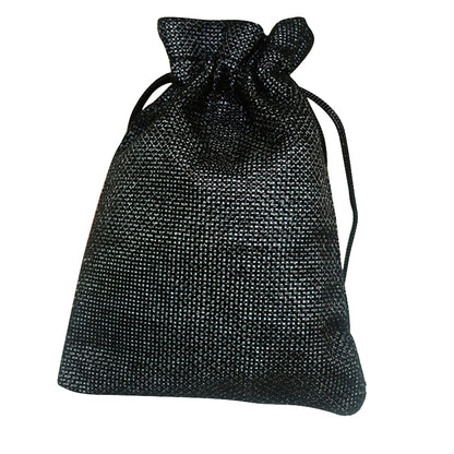 ELECTROPRIME 50 PCS Multi size Linen Jute Drawstring Gift Bags Sacks Wedding Birthday Party Favors Drawstring Gift Bags, Size:7x9cm(Black)