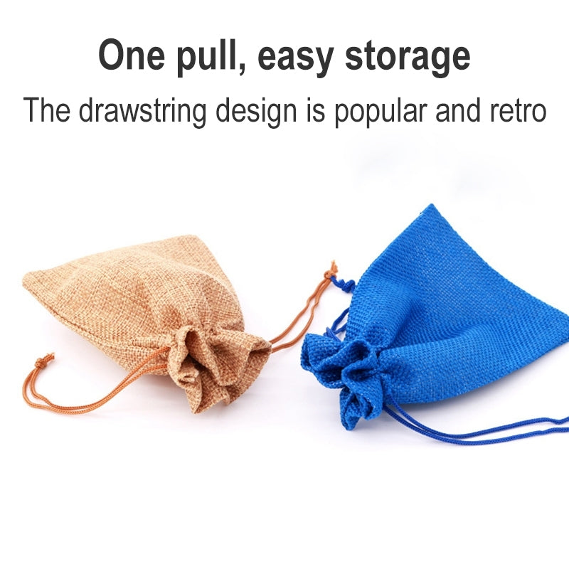 ELECTROPRIME 50 PCS Multi size Linen Jute Drawstring Gift Bags Sacks Wedding Birthday Party Favors Drawstring Gift Bags, Size:9x12cm(Gray)