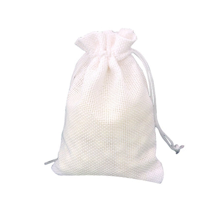 ELECTROPRIME 50 PCS Multi size Linen Jute Drawstring Gift Bags Sacks Wedding Birthday Party Favors Drawstring Gift Bags, Size:13x18cm(White)