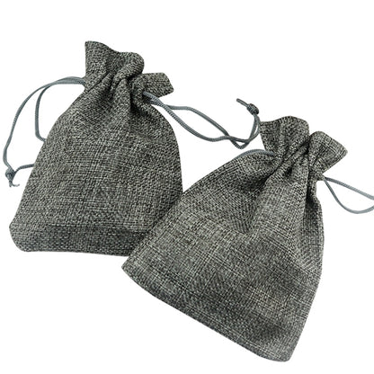 ELECTROPRIME 50 PCS Multi size Linen Jute Drawstring Gift Bags Sacks Wedding Birthday Party Favors Drawstring Gift Bags, Size:13x18cm(Gray)