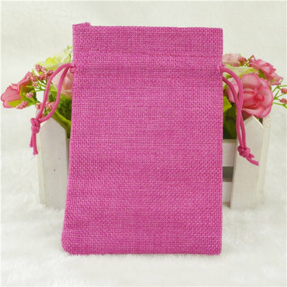 ELECTROPRIME 50 PCS Multi size Linen Jute Drawstring Gift Bags Sacks Wedding Birthday Party Favors Drawstring Gift Bags, Size:15x20cm(Rose Red)