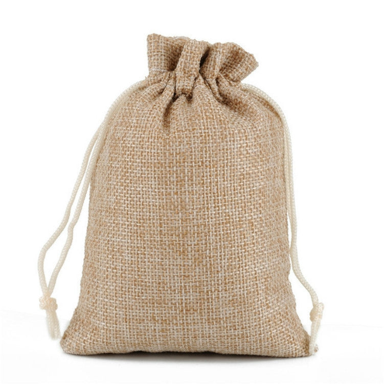 ELECTROPRIME 50 PCS Multi size Linen Jute Drawstring Gift Bags Sacks Wedding Birthday Party Favors Drawstring Gift Bags, Size:15x20cm(Linen Color)