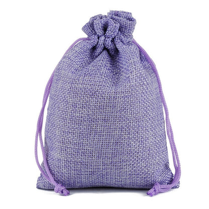 ELECTROPRIME 50 PCS Multi size Linen Jute Drawstring Gift Bags Sacks Wedding Birthday Party Favors Drawstring Gift Bags, Size:15x20cm(Purple)