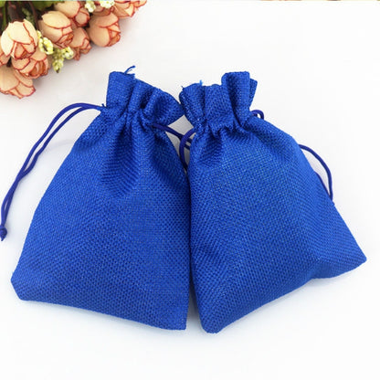 ELECTROPRIME 50 PCS Multi size Linen Jute Drawstring Gift Bags Sacks Wedding Birthday Party Favors Drawstring Gift Bags, Size:20x30cm(Royal Blue)
